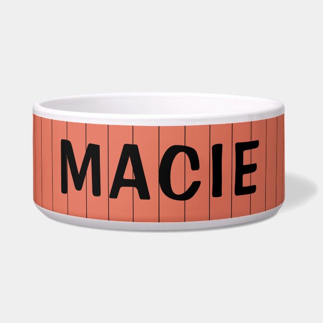 Tigela Terracotta e Black Thin Strike Name Cat Dog (Frente)