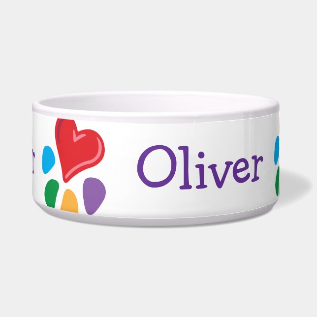 Tigela Teste padrão animal de Lover_Heart-Paw (Frente)