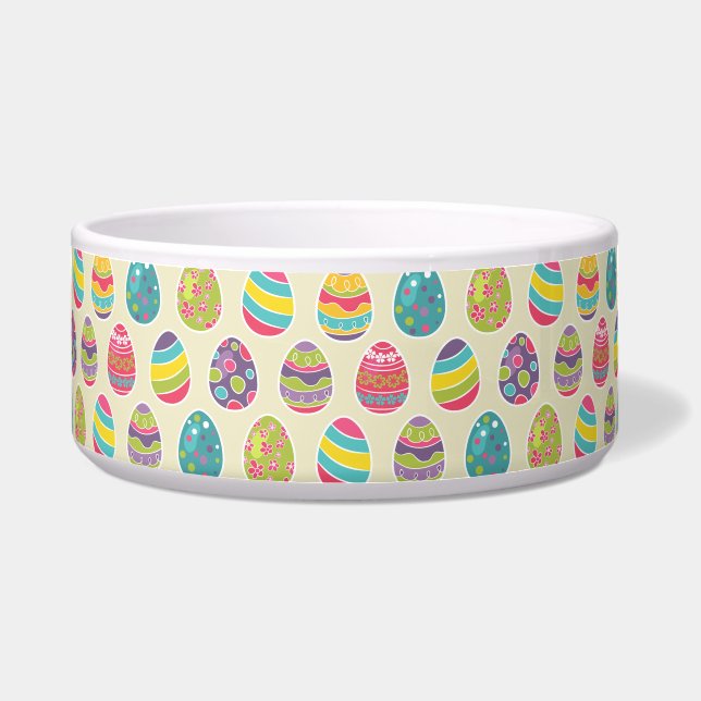 Tigela Teste padrão bonito dos ovos da páscoa Pastel (Frente)
