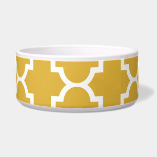 Tigela Teste padrão branco Dourado do marroquino de