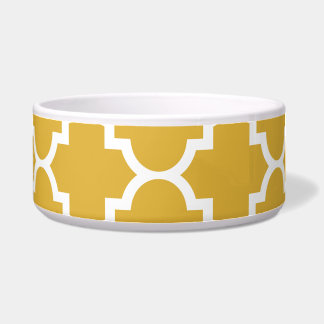 Tigela Teste padrão branco Dourado do marroquino de