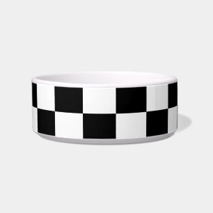 Tigela Teste padrão checkered preto e branco