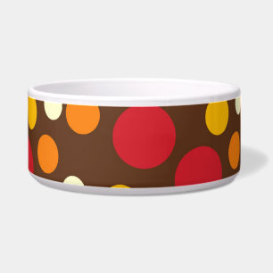 Tigela Teste padrão de bolinhas branco vermelho de Brown