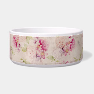 Tigela Teste padrão de flores branco cor-de-rosa dos