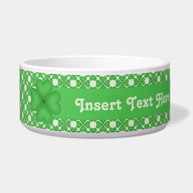 Tigela Teste padrão de quatro corações do trevo da folha (Direita)