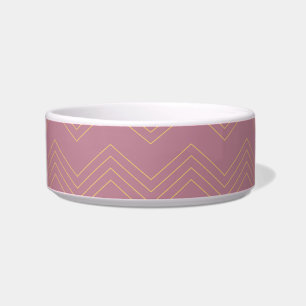 Tigela Teste padrão de ziguezague cor-de-rosa, simples,