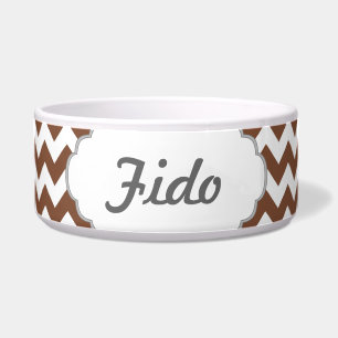 Tigela Teste padrão de ziguezague de Brown Chevron