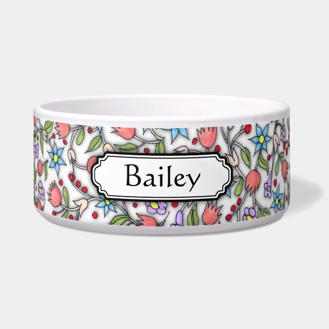 Tigela Teste padrão floral feminino (Frente)