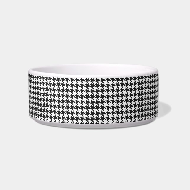 Tigela Teste padrão preto e branco de Houndstooth (Frente)