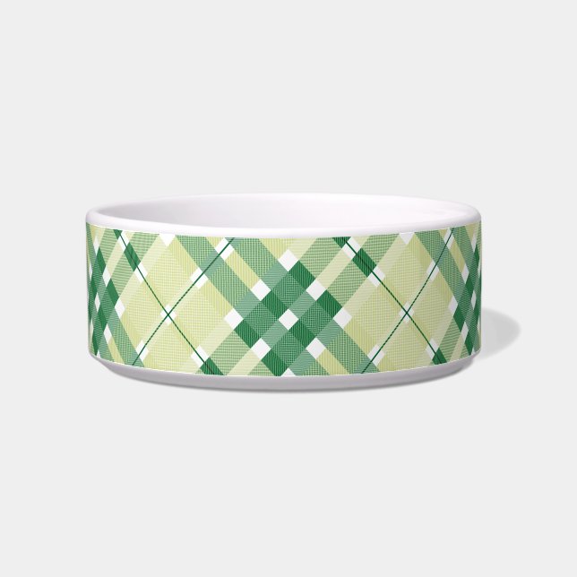 Tigela Teste padrão verde da xadrez (Esquerda)