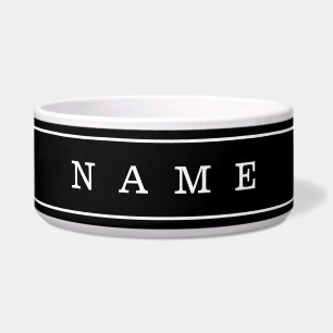 Tigela Texto personalizado e faixas modernas Preto e br
