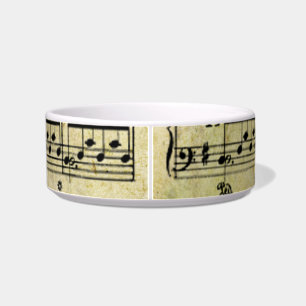 Tigela Textura velha do papel de notas da música do