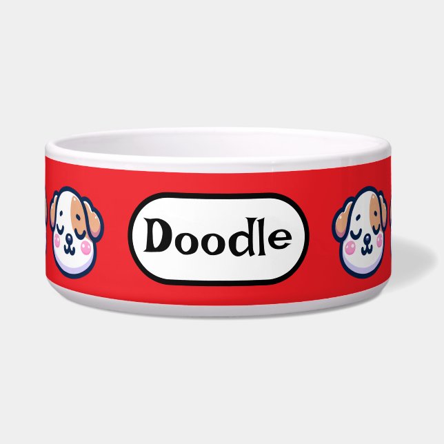 Tigela "Tigela Personalizada Kawaii para Cachorro com Pla (Frente)