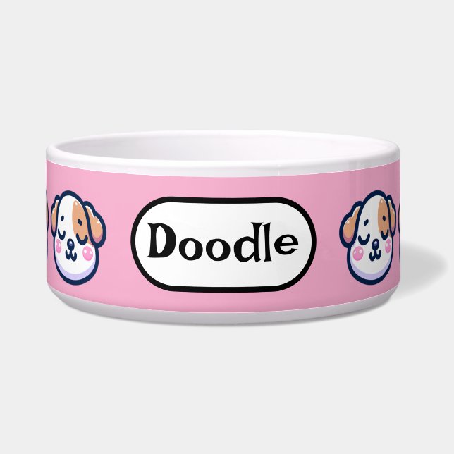 Tigela "Tigela Personalizada Kawaii para Cachorro com Pla (Frente)
