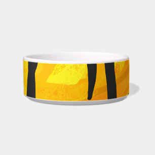 Tigela Tigre Impressão de preto e laranja