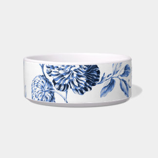 Tigela Toalha Floral Azul Periwinkle Personalizar Nome do