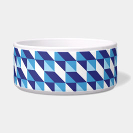 Tigela Tons Retrô de Azul Triângulo Geométrico Abstrato
