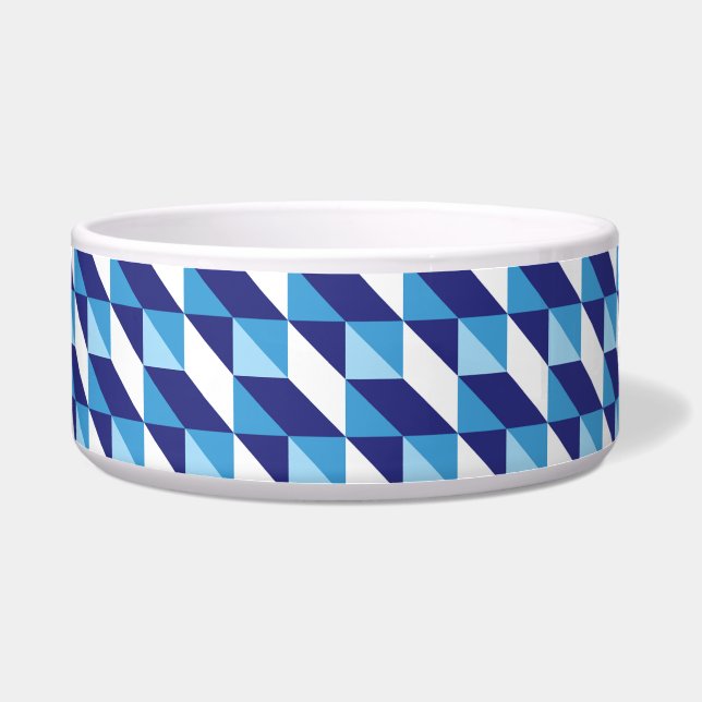 Tigela Tons Retrô de Azul Triângulo Geométrico Abstrato (Frente)