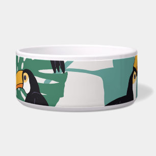 Tigela Toucan Bird: Padrão de Folhas de Palma