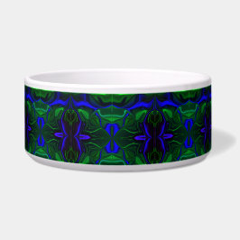 Tigela Traços azuis é 'flutu ando' sobre fundo.