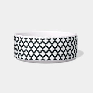 Tigela Trellis branca e preta, lete, quatrefoil
