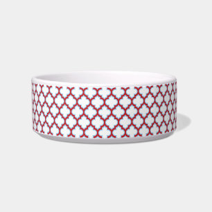 Tigela Trellis branca e vermelha, lete, quatrefoil