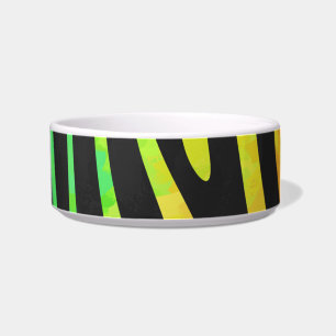 Tigela Trendy Rainbow e Black Zebra Animal Print no ele