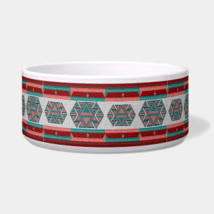 Tigela Tribal Aztec Pattern Pet Dog Cat Bowl Large 40 oz.