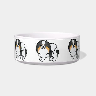 Tigela Tricolor branco - Cães de Cartoon Cute Pomeraniano