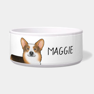 Tigela Tricolor Vermelho Pembroke Welsh Corgi E Nome