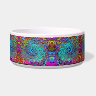 Tigela Trippy Sky Blue Abstrato Retro Liquid Swirl