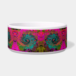 Tigela Trippy Turquoise Abstrato Retro Liquid Swirl