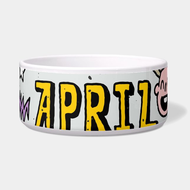 Tigela Trouxa de Abril: Conjunto de Desenhos Coloridos. (Frente)