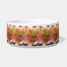 Tigela Tulipas Cerâmicas Pet Bowl Rosa e Amarelo