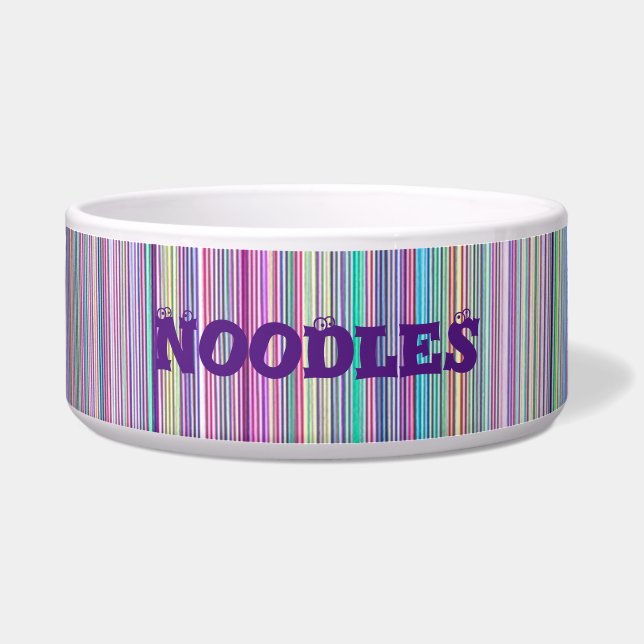 Tigela tv com stripe arco-íris quebrado editar nome do an (Frente)