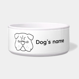 Tigela Um simples design de cachorro fofo personalizável