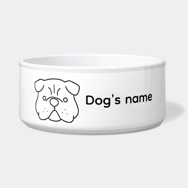 Tigela Um simples design de cachorro fofo personalizável (Frente)