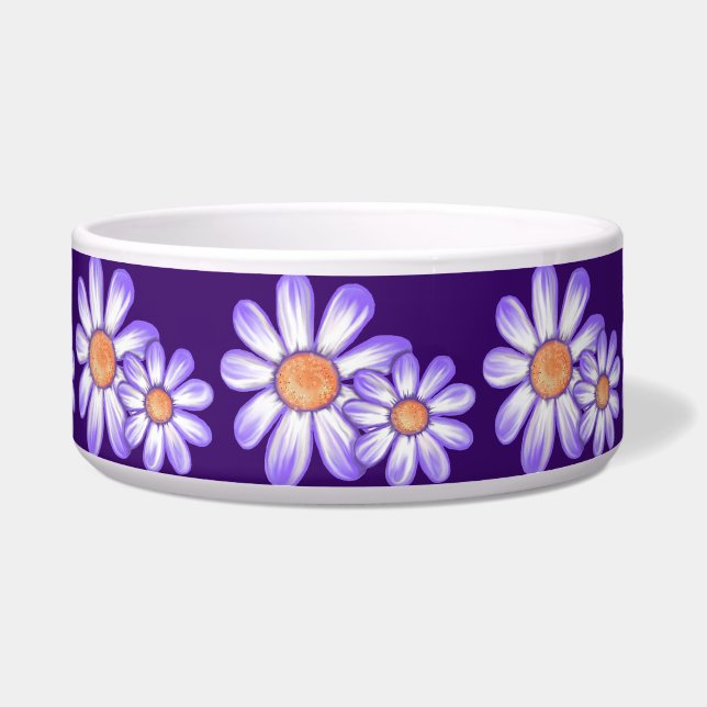 Tigela Uma margarida/borboleta do paraíso roxo (Frente)