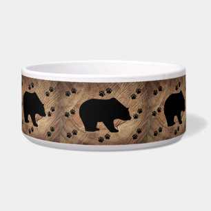 Tigela Urso Preto E Pistas De Urso