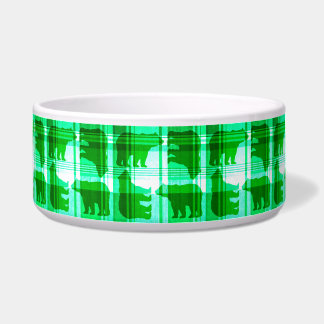 Tigela Urso xadrez verde-russo
