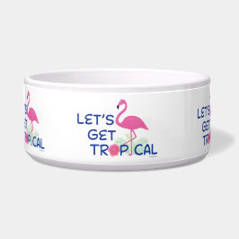 Tigela Vamos ter Flamingo Tropical Fofo Design de Cachorr