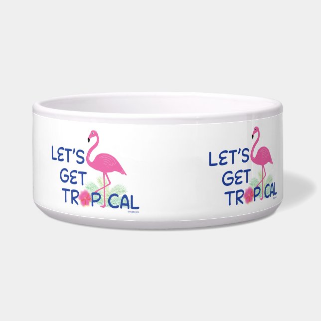 Tigela Vamos Tornar Tropical Flamingo Design Felino Cacho (Direita)