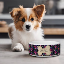 Vaso de Cachorro ou Gato com Buquê de Flores Preto