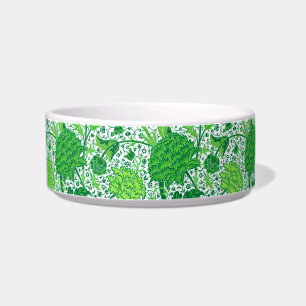 Tigela Verde floral de William Morris, esmeralda Jacobean