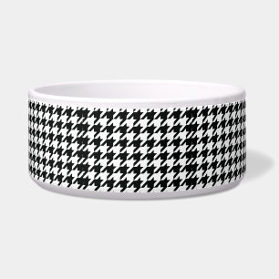 Tigela Verificação de houndstooth Clássico Branco Preto
