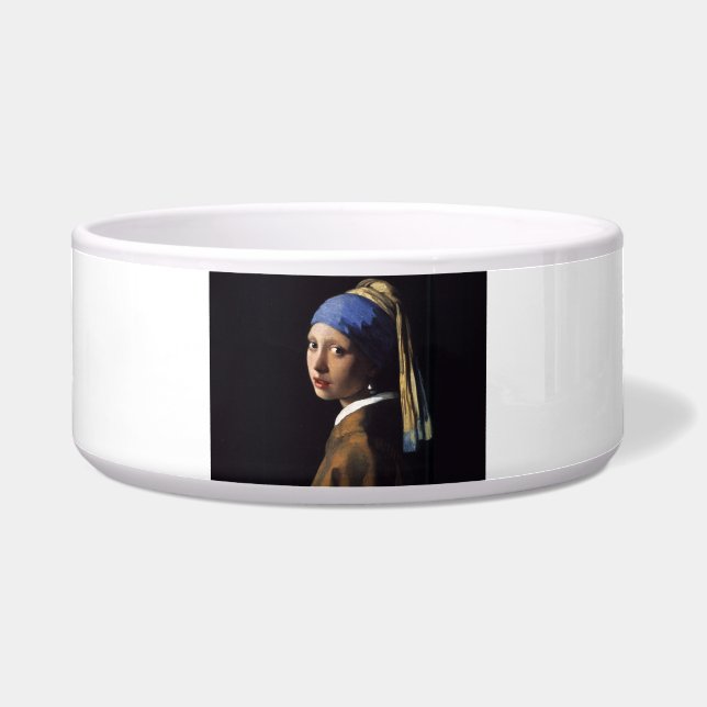 Tigela Vermeer Girl Pearl Enarrando pintura de arte (Frente)