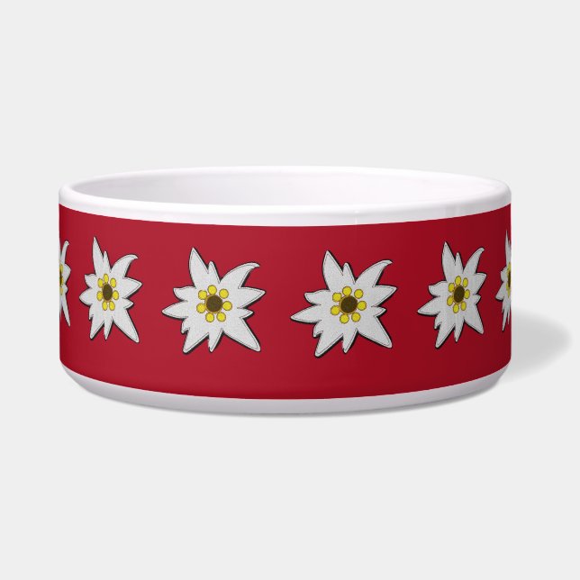 Tigela Vermelho com Edelweiss Bowl (Frente)