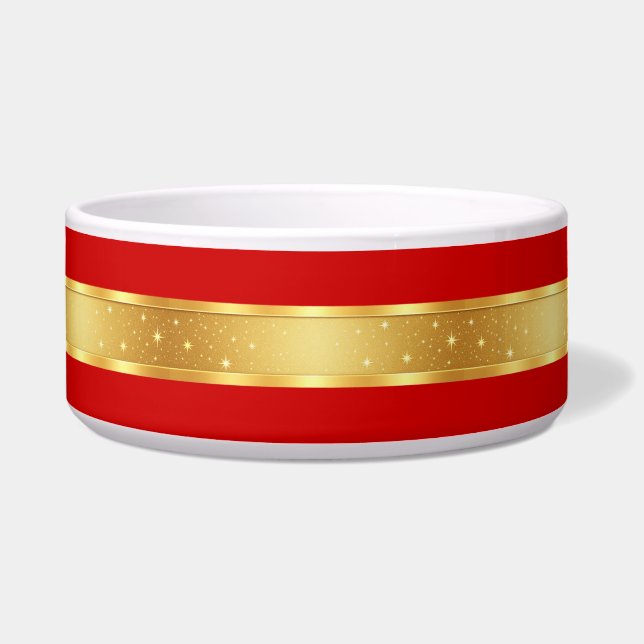 Tigela Vermelho Starlight e Dourado (Frente)