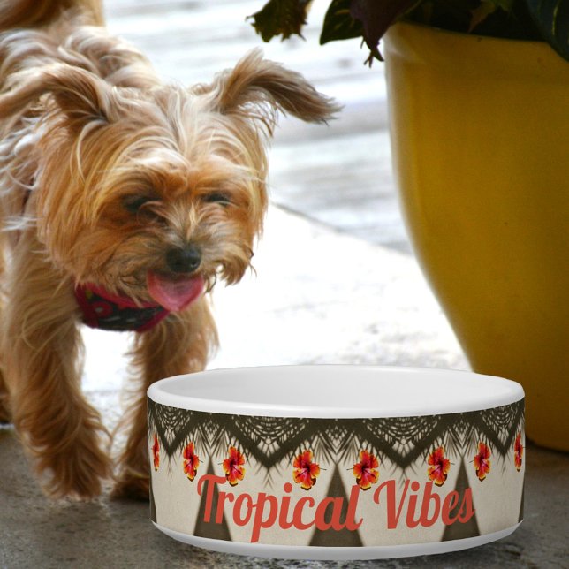 Tigela Víblias tropicais havaianas Hibiscus personalizáve (Criador carregado)