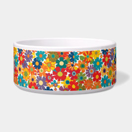 Tigela Vibrant Retro 60s Daisy Flower Power Pattern